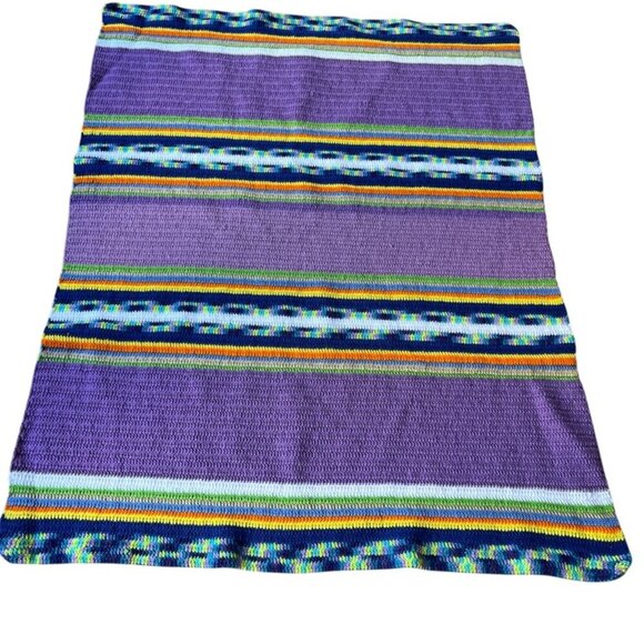 Vintage Throw Knitted Blanket SPECIAL 58" x 43" - Picture 1 of 5